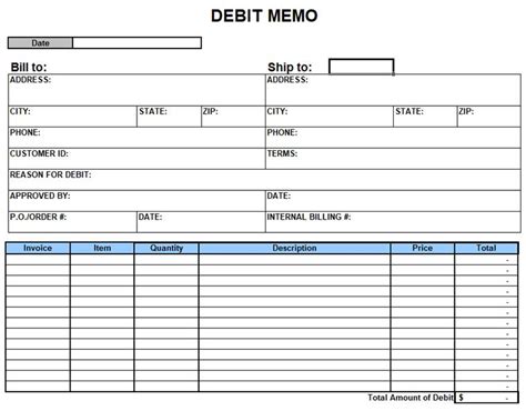 Free Debit Note Template - PRINTABLE TEMPLATES