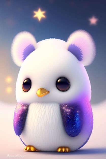 Premium AI Image | beautiful cartoon fluffy penguin