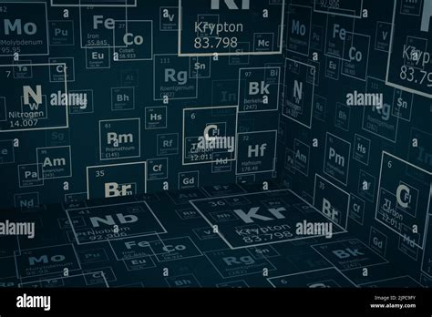 3d futuristic background of chemistry of elements of the periodic table ...