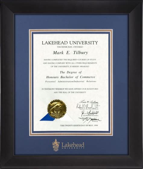 VERTICAL Diploma Frame – Infused Black – Lakehead