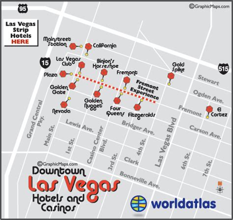 Map of Downtown Las Vegas Hotels and Casinos and the Las Vegas Strip Map