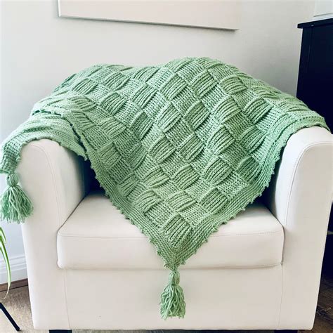 Crochet Pattern for Sage Green Blanket