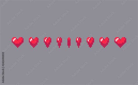 Pixel art heart sign animation. Stock Vector | Adobe Stock