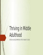 Thriving in Middle Adulthood: Challenges, Strategies, and | Course Hero