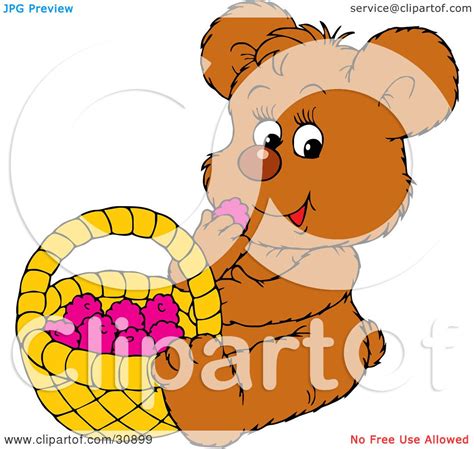 Clipart Illustration of a Cute Little Brown Bear Eating Healthy Snack ...