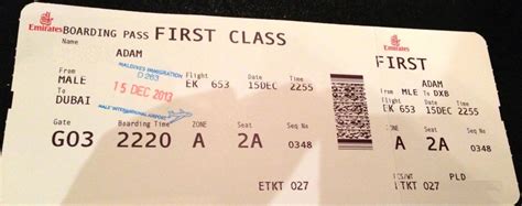 Trip Report – Emirates First Class Dubai (DXB) - Malé (MLE) – DXB B777 ...