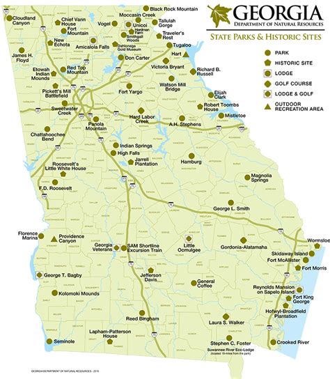 State Parks Georgia Map - Cities And Towns Map