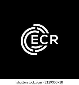 Ecr Letter Logo Design On Black Stock Vector (Royalty Free) 2129350718