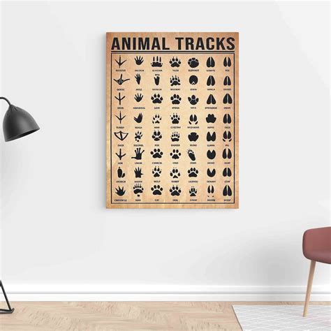 Animal Tracks Poster Woodland Animal Prints Canvas Vintage - Etsy