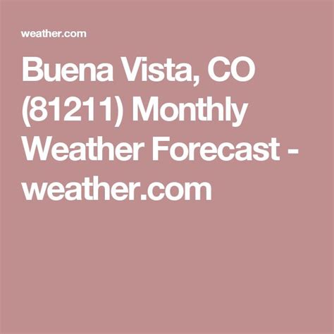 Buena vista, CO Monthly Weather Forecast - weather.com | Weather ...