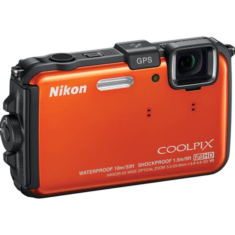 Nikon Coolpix AW100 Waterproof Digital Camera (Orange) 26293 B&H