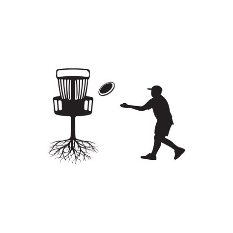 Vector Disc Golf silhouette Disc Golf player and icons vector ...