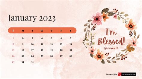 Christian Floral 2023 Calendar Desktop Wallpaper | EntheosWeb