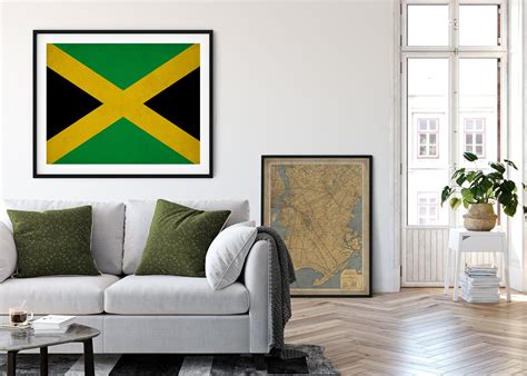 Jamaica Flag Print, Jamaica Flag Art, Jamaican Flag, Jamaica Gifts ...