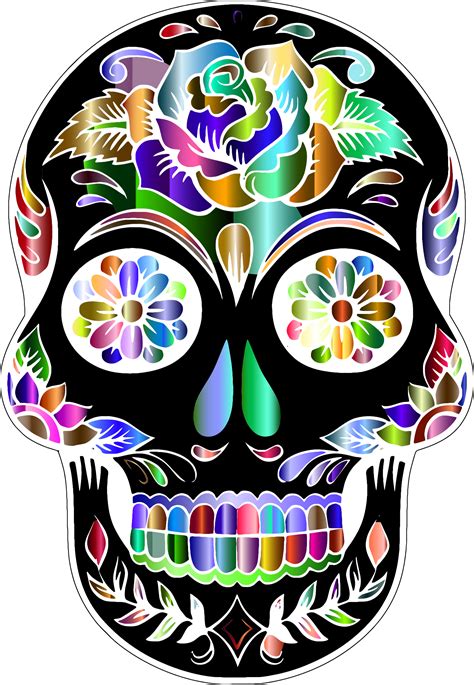 #mq #skulls #skull #flowers #day Of The Dead - Sugar Skull Transparent ...