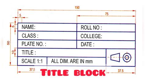 TITLE BLOCK in | Technical drawing | Engineering drawing | Basic ...