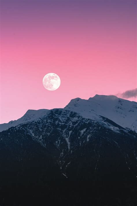 Moon and Mountains Wallpapers - Top Free Moon and Mountains Backgrounds ...