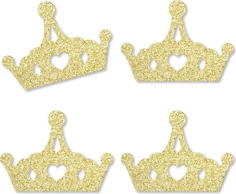 Big Dot Of Happiness Gold Glitter Princess Crown - No-Mess Real Gold ...