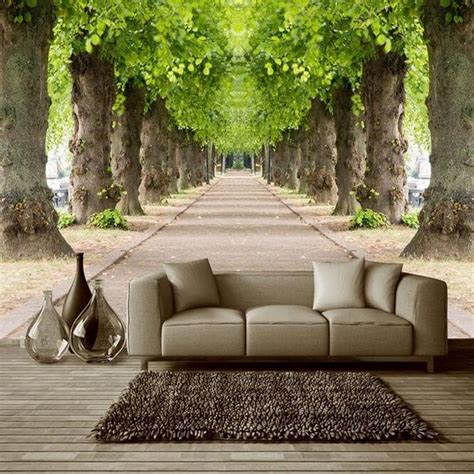 Forest Road | Wallpaper living room, Room wallpaper, Landscape wallpaper