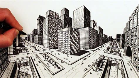 Cityscape Perspective Drawing at GetDrawings | Free download