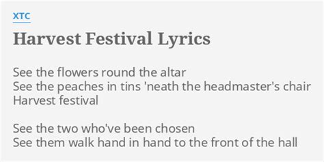 "HARVEST FESTIVAL" LYRICS by XTC: See the flowers round...