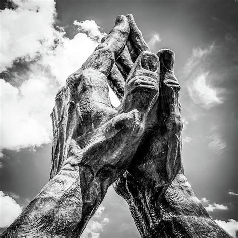 Praying Hands of Oklahoma in Black and White 1x1 Photograph by Gregory ...