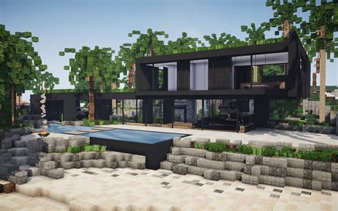 Black Modern House ||BPN SERVER Minecraft Map