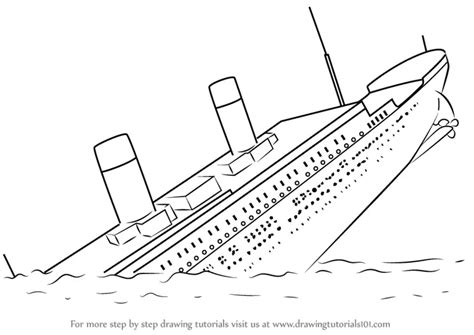 Titanic Sinking Ship Drawing Sketch Coloring Page