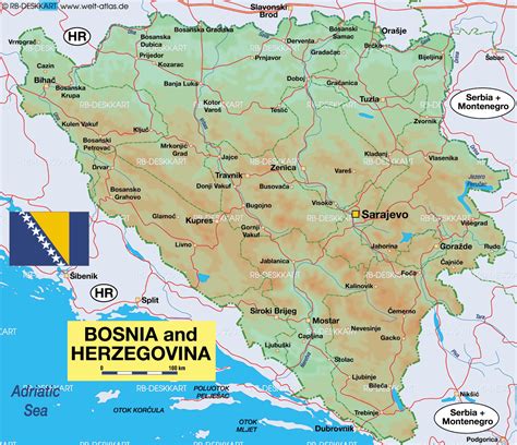 Map of Bosnia and Herzegovina (Country) | Welt-Atlas.de