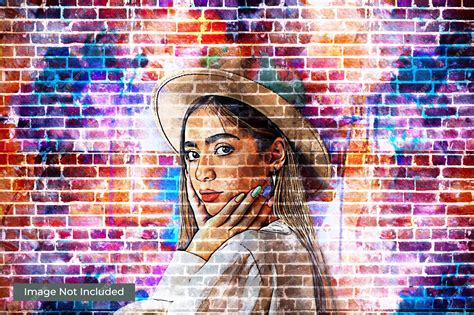 Premium PSD | Brick wall art photoshop photo effect