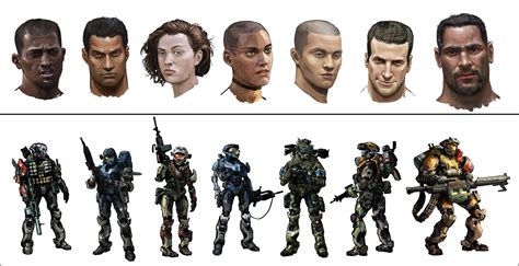 NOBLE Team concept art from Issac Hannaford. What d'ya reckon the roles ...