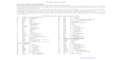 Bijoy Bangla Typing Guide | Guide, Type, Documents