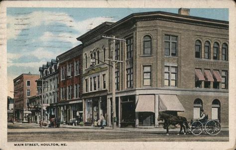 Main Street Houlton, ME Postcard