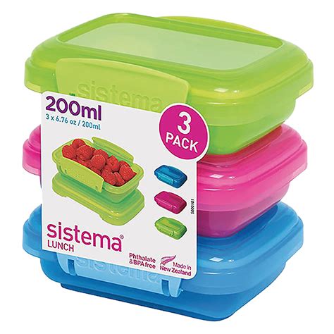 Sistema Lunch Box Containers - 3pk/200ml