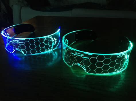 Rave Neon LED Light up Glasses Cyberpunk Goggles Futuristic | Etsy