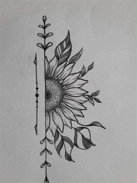 Half design flower | Sunflower tattoos, Tattoos, Western tattoos