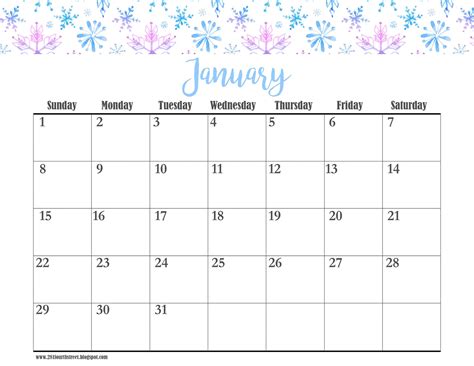 January Free Printable Calendar