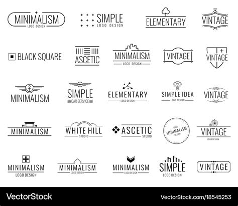 Vintage minimal logos with simple shapes Vector Image