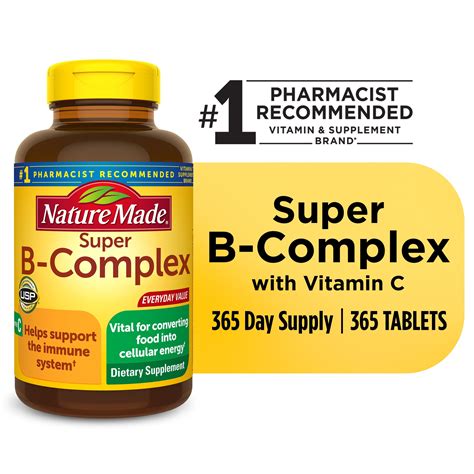 Nature Made Super B Complex with Vitamin C and Folic Acid Tablets ...