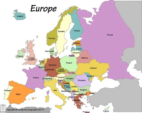 6 Detailed Free Political Map of Europe | World Map With Countries