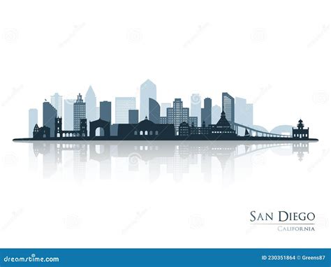 San Diego Skyline Silhouette. Cartoon Vector | CartoonDealer.com #197313889