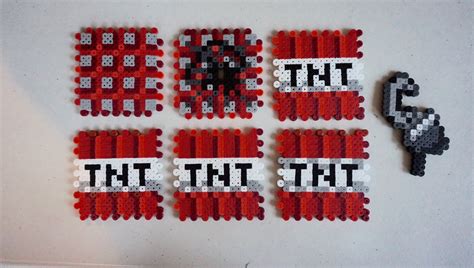 3D Minecraft TNT | Perles hama, Perle, Creations