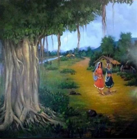 Indian Paintings - Indian Village Scene Painting Manufacturer from Miraj