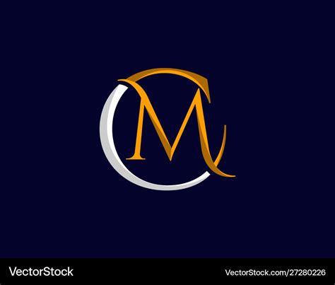 Letter cm modern stylish logo design Royalty Free Vector