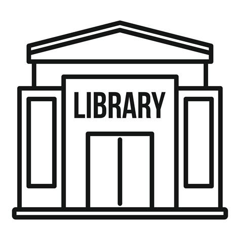 Library building icon, outline style 14522872 Vector Art at Vecteezy