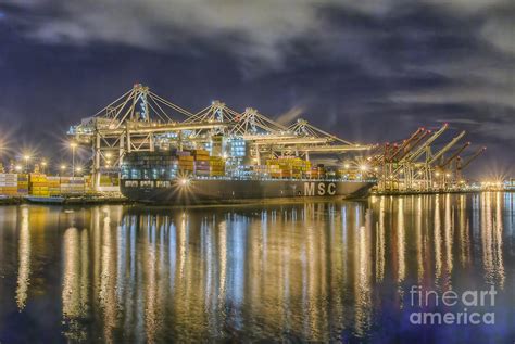 Container Ship at Night Photograph by Nick Carlson - Fine Art America