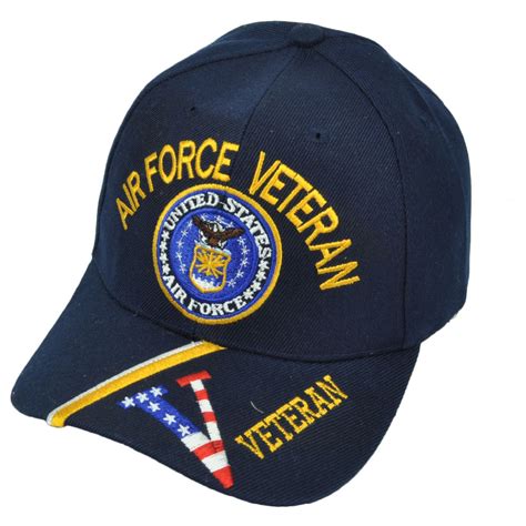 United States Air Force Veteran Vet Blue Adjustable Hat Cap Striped ...