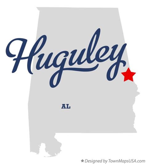 Map of Huguley, AL, Alabama