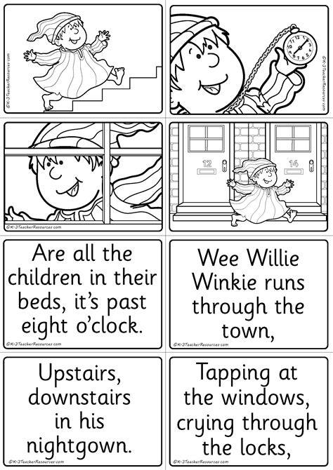 Wee Willie Winkie With Lyrics Coloring Page - Coloring Home