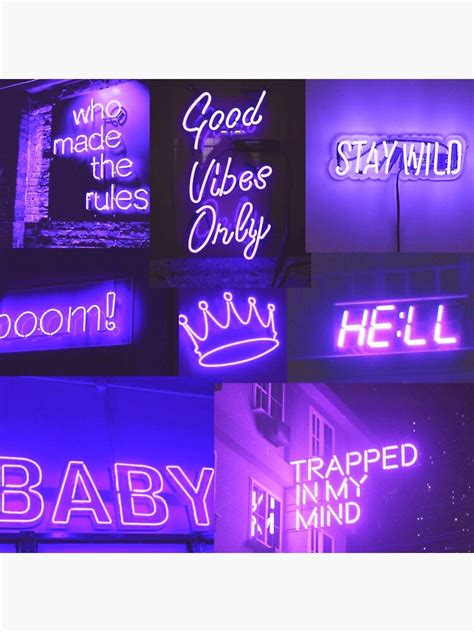 "Purple Neon Lights Aesthetic Collage" Poster by Snowflake6 | Redbubble